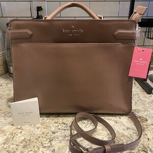 Kate Spade Brown Leather Tote with Structured Design